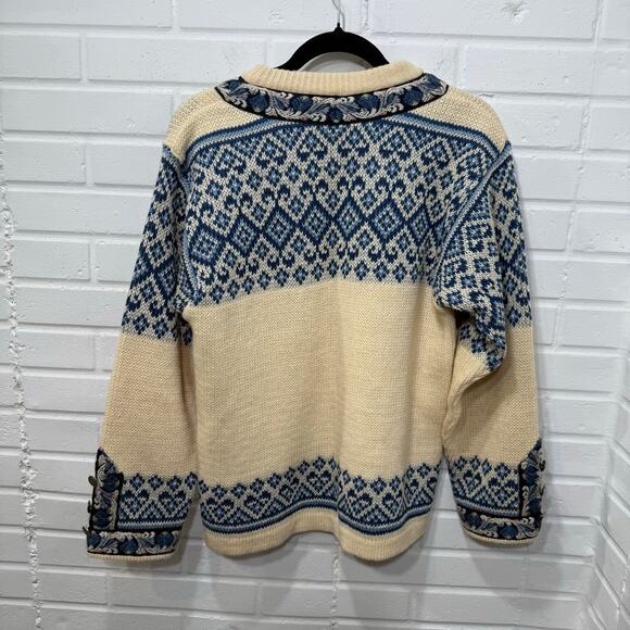 Vintage Nordstrikk Norwegian Fair Isle Sweater Nordic Cardigan Pure New Wool S/M - Picture 6 of 15